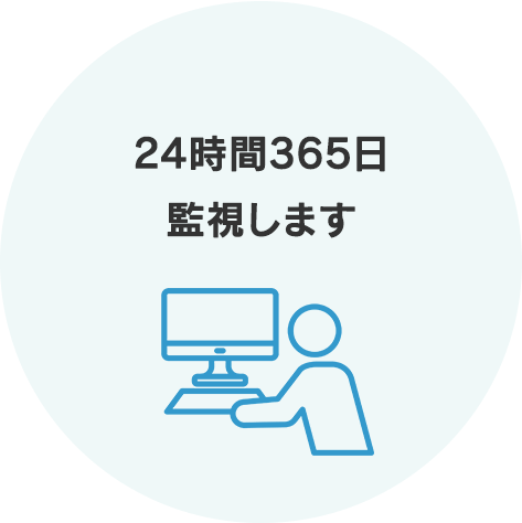 24時間365日、監視します