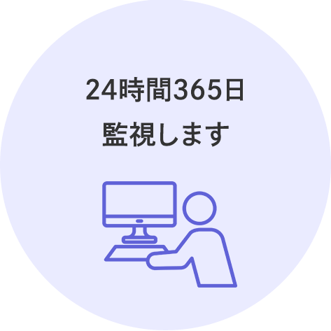 24時間365日、監視します